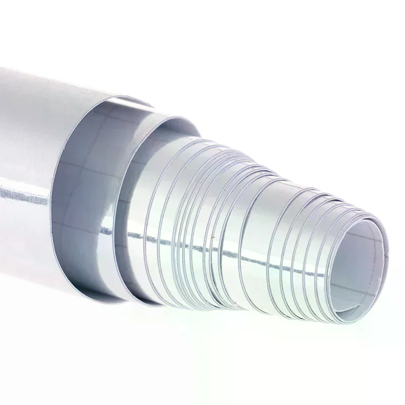 Car silver glossy mirror stretchable chrome vinyl wrap decal film stickers