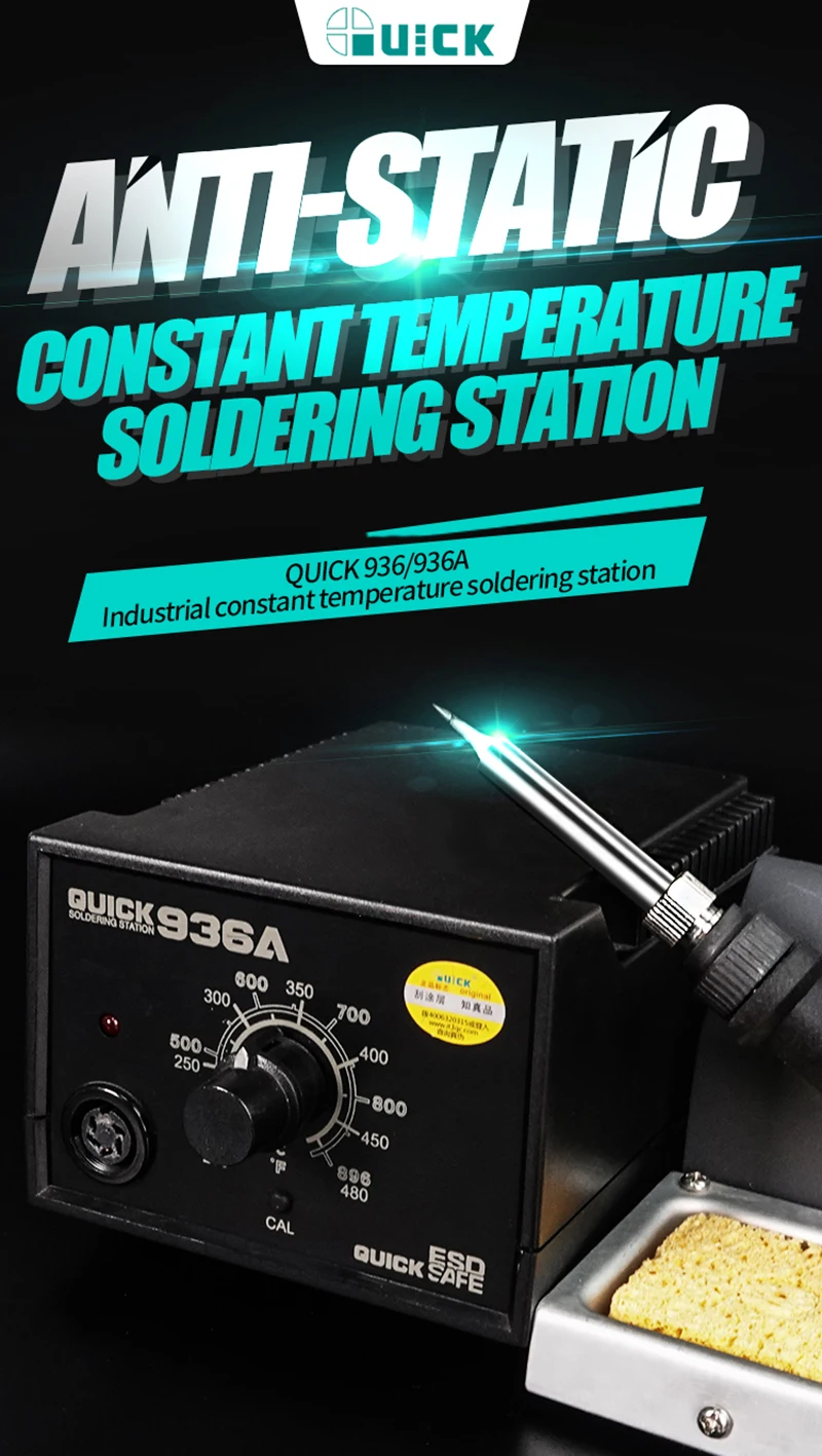 Adjustable Temperature Electric Soldering Iron Kit, Quick 936, 936A, Welding Rework Station, Repair Tool, EDS