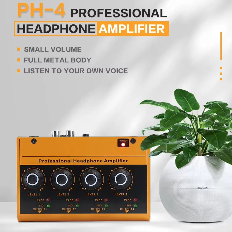 

PH400 New RGB Professional 4-way Headphone Amplifier Monitoring Distributor Recording Studio 2025 hot sale gift good