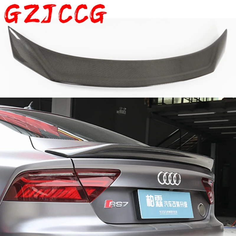 Carbon Fiber CAR REAR WING TRUNK LIP SPOILER FOR AUDI A7 S7 RS7 2013 2014 2015 2016 (karztec Style)