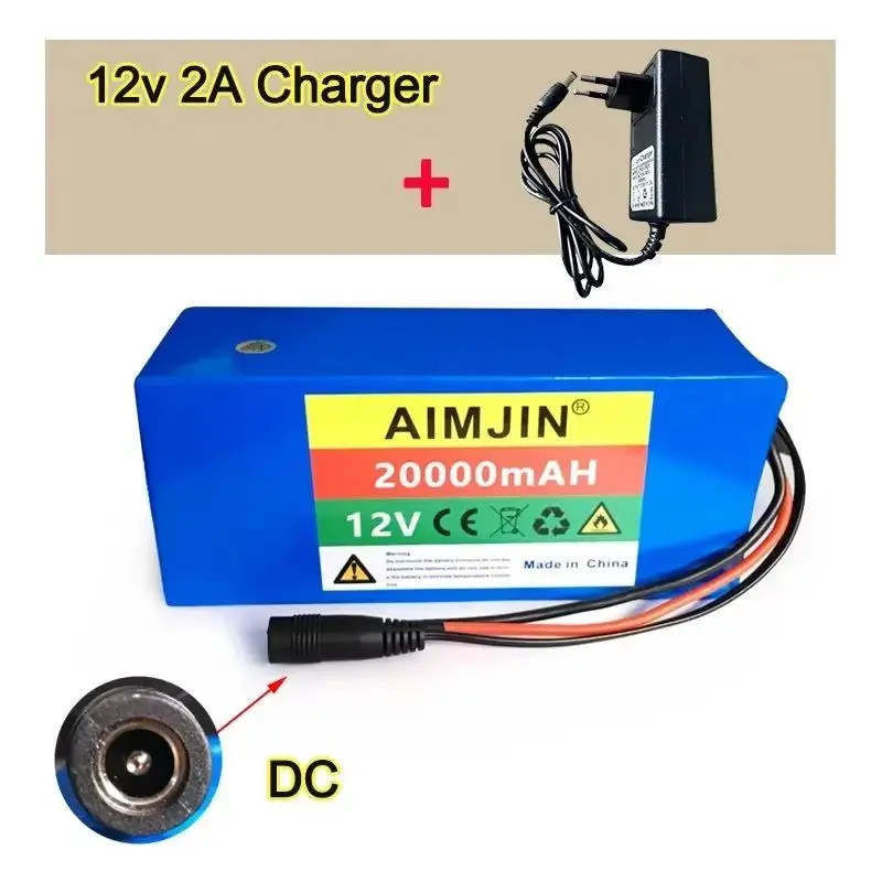 12V 20Ah 18650 Lithium Ion Rechargeable Battery Pack 3S8P 20000mAh High Capacity with Protection Board for Electro
