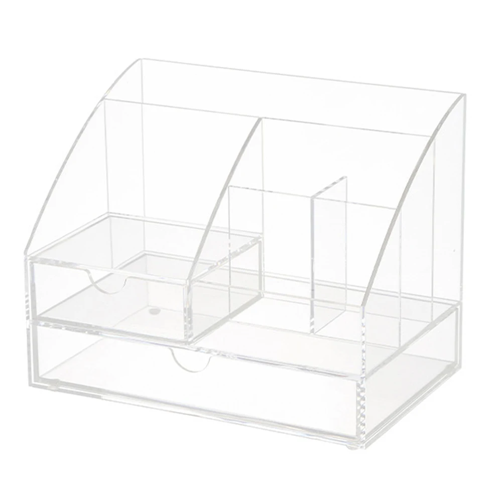 

Acrylic Storage Box Large Capacity Desk Organizer Transparent Stationery Holder Office Supplies Sorter Desktop Accessories