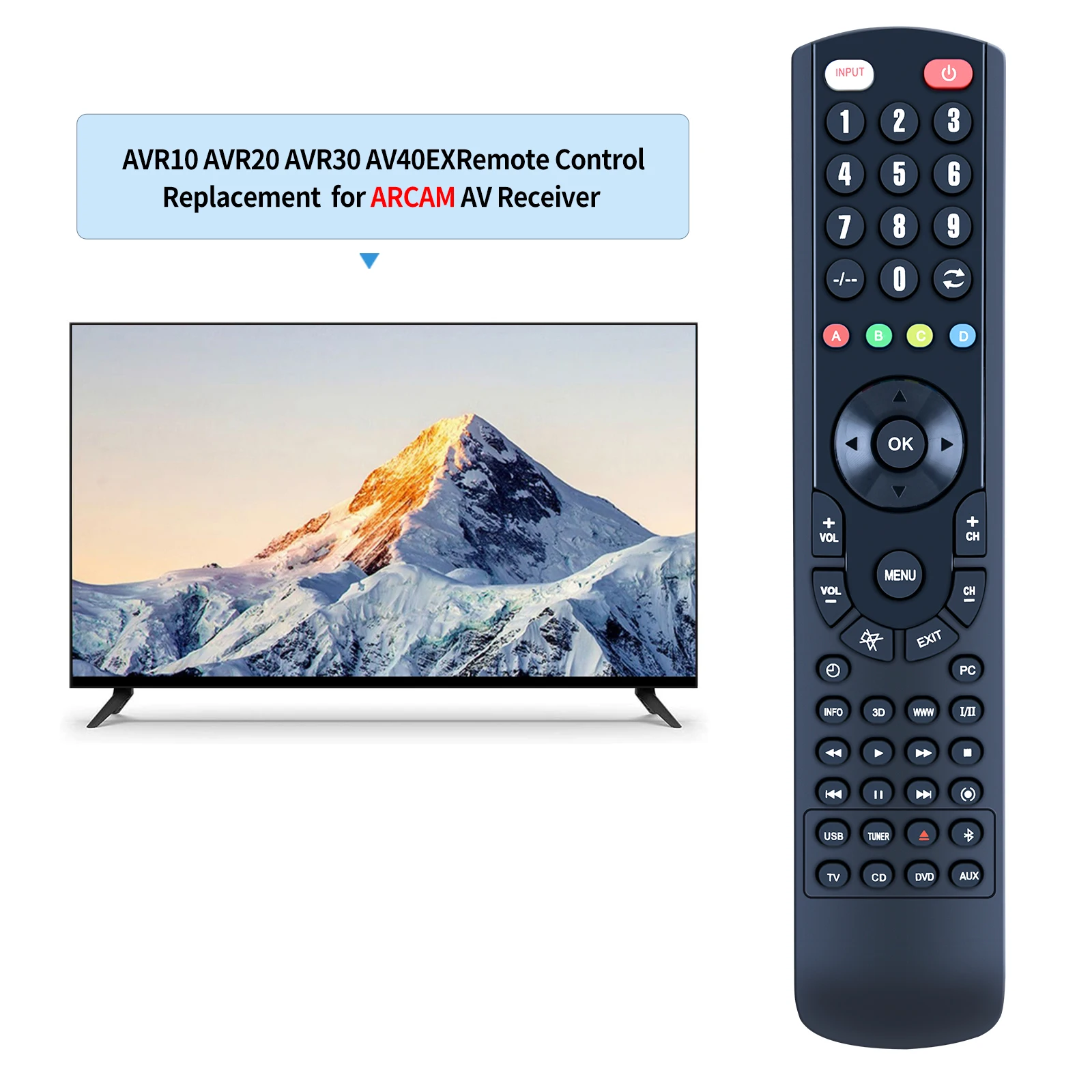 Remote control for ARCAM AVR10, AVR20, AVR30, AV40 TV