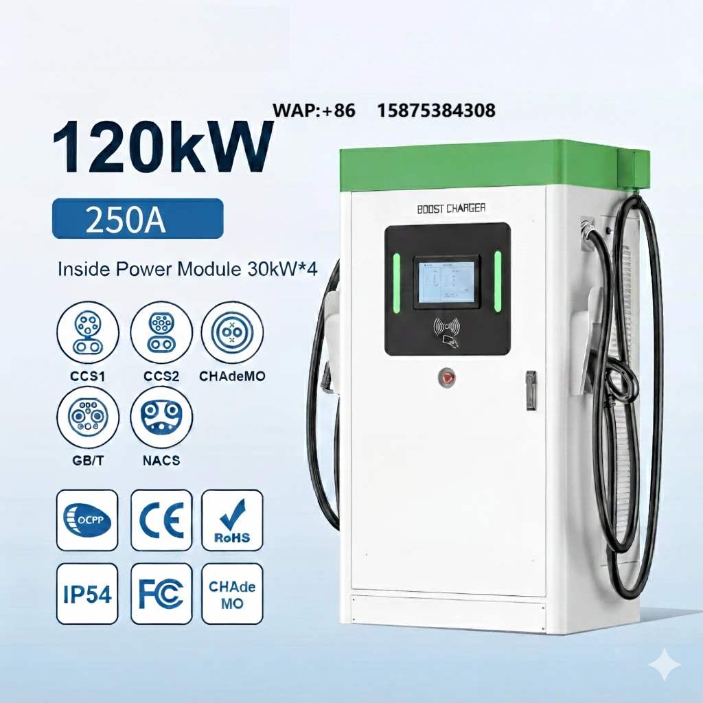 OEM Level 3 Fast DC EV Charger 120kW 250a Commercial Electric Vehicle Charging Station From China