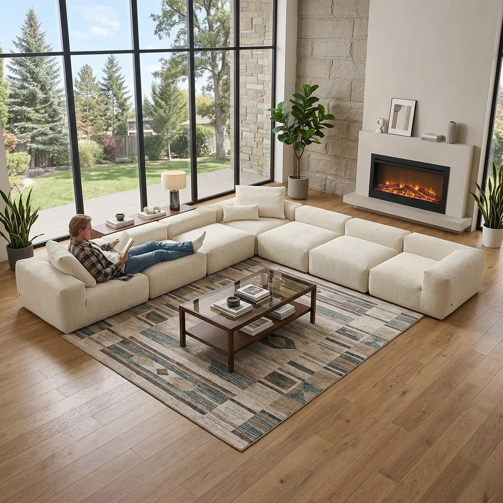 Light Luxury Atmospheric Modular Sofa  Boneless Couch Sectional Sofa Set Living Room  Furniture
