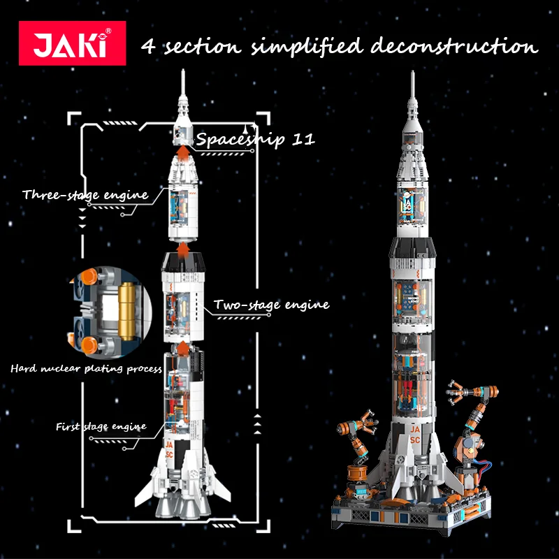 JK-8509 Space Exploration Series collectible class space rocket children\'s puzzle model assembly kit boys building blocks toys