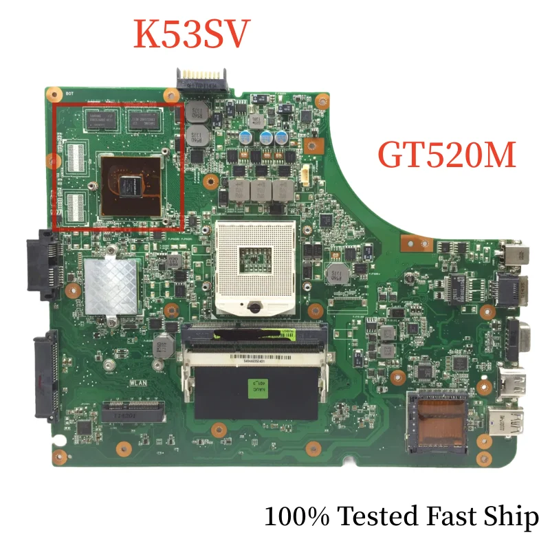 

For ASUS K53SV REV 3.1 Motherboard With GT520M DDR3 Mainboard 100% Tested Fast Ship