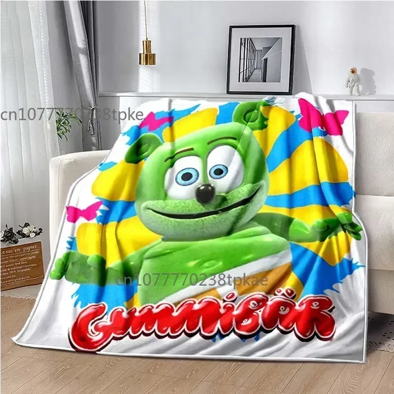 Gummibar Gummibar 더 구미 베어 포스터 인쇄 담요, 패션 소파 침대, 사무실 자동차, 생일 선물 데크 카펫 던지기