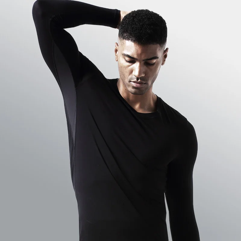 

Men's thin long-sleeved shirt, basic low neck, slimming, single-piece base layer, thermal top