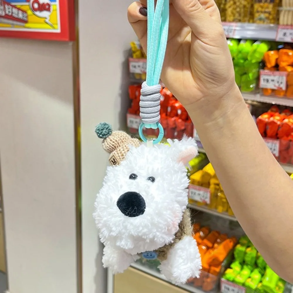 Stuffed West Highland Bag Pendant Cartoon Animal Anti-lost Plush Puppy Doll Keychain Cute Plush Car Hanging Pendant