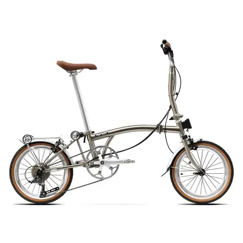 KaFeiDi Gräsgrön Hopfällbar Cykel Krom-Molybdenstål 16-tums/20-tums 9-växlad Trippelvikbar Ramcykel Hopfällbar Racercykel 10 best sales flatland bmx - №4