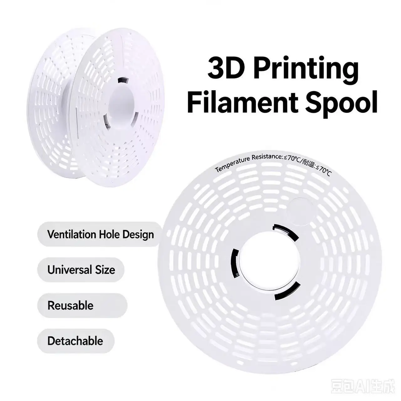 Reusable spool filament compatibility for high-temperature material racks of Artillery/Bambu Lab 3D printers: ABS, ASA, PA6-GF,