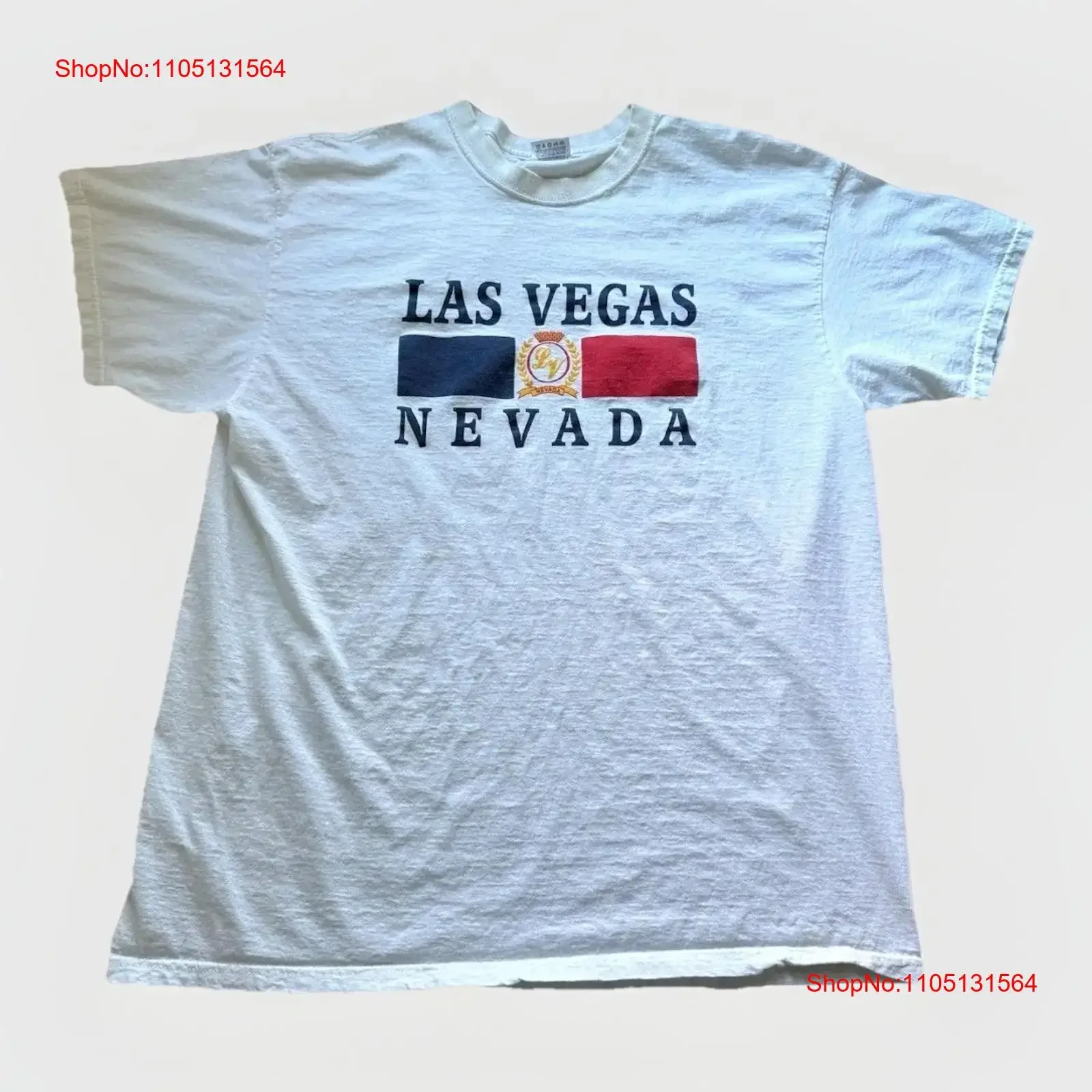 VTG Las Vegas Nevada T Shirt Sz XL White Spell Out Logo Adult  vintage Washed Top For Everyday Wear streetwear Casual graphic
