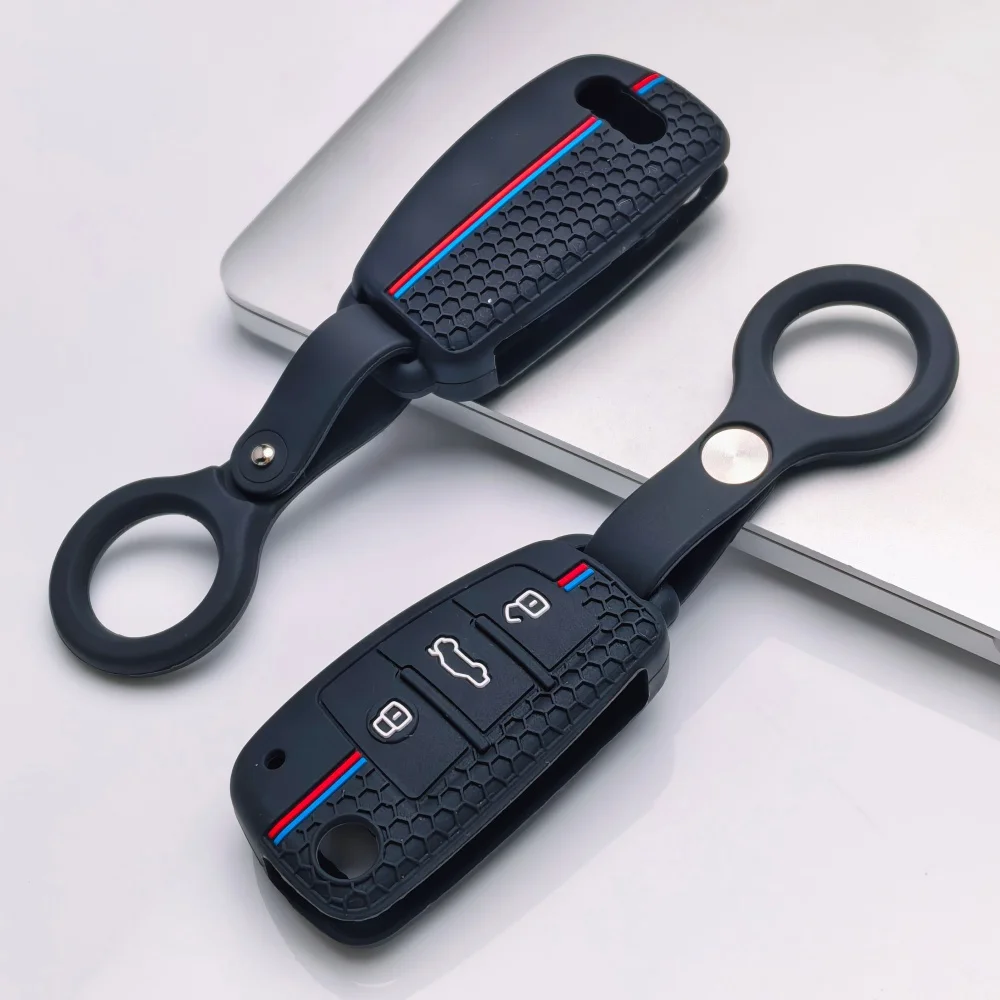New Silicone for Audi A4 B7 A6 C6 4f 8v A3 8p A1 A3 Key Case Cover Shell Remote Key Holder Jacket Accessories Fob Accessories
