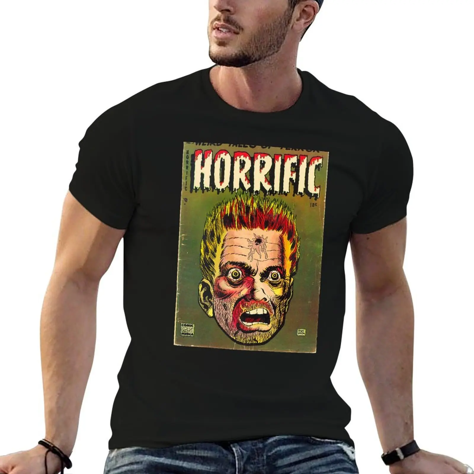 Weird Tales gothic, skull skeleton ,horror ,creepy ,devil,Vintage Magazine Art T-Shirt