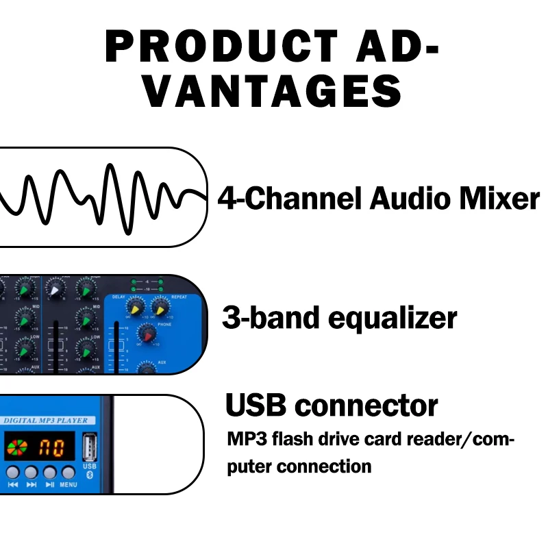 Voxfull F4  4 Channel Digital  Studio Recording Audio Mixer for Professional Studios and Personal Music Creation