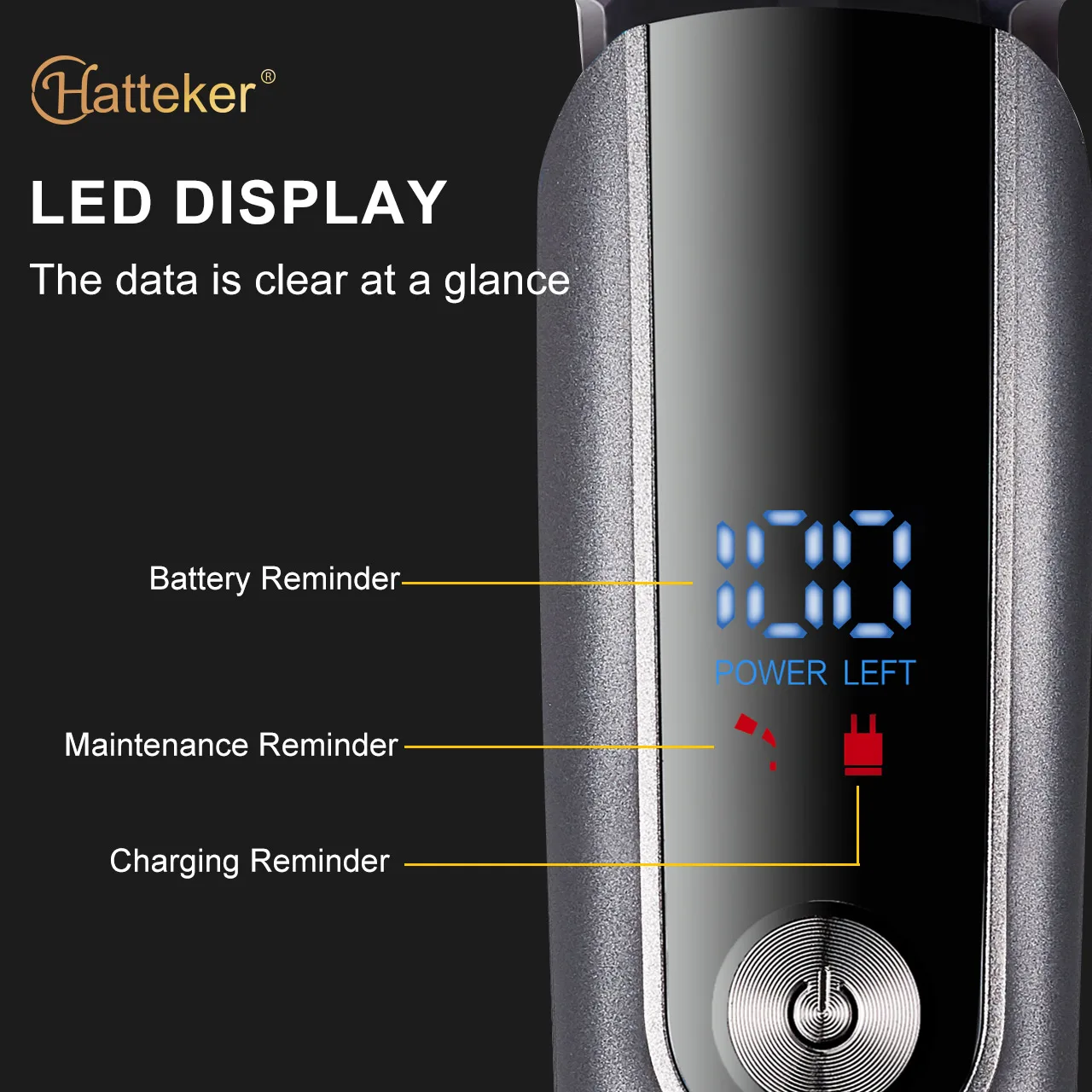 ماكينة تشذيب الشعر واللحية للرجال 5 في 1 قابلة لإعادة الشحن من Hatteker ماكينة حلاقة كهربائية لتصفيف الجسم قابلة للتعديل لتشكيل الوجه والحواجب