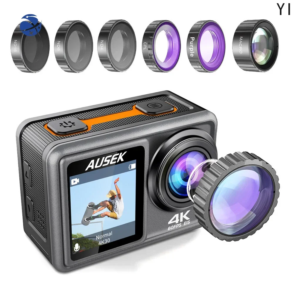 New waterproof sports camera 5K60 frame high-definition dual color screen anti shake WIFI sports DV camera cross-border