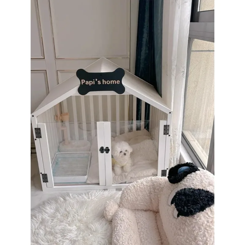 Indoor Solid Wood Creativity Design Special Use Pet Doghouse Detachable Washable Advanced Light luxury Large Dogs Big Villa