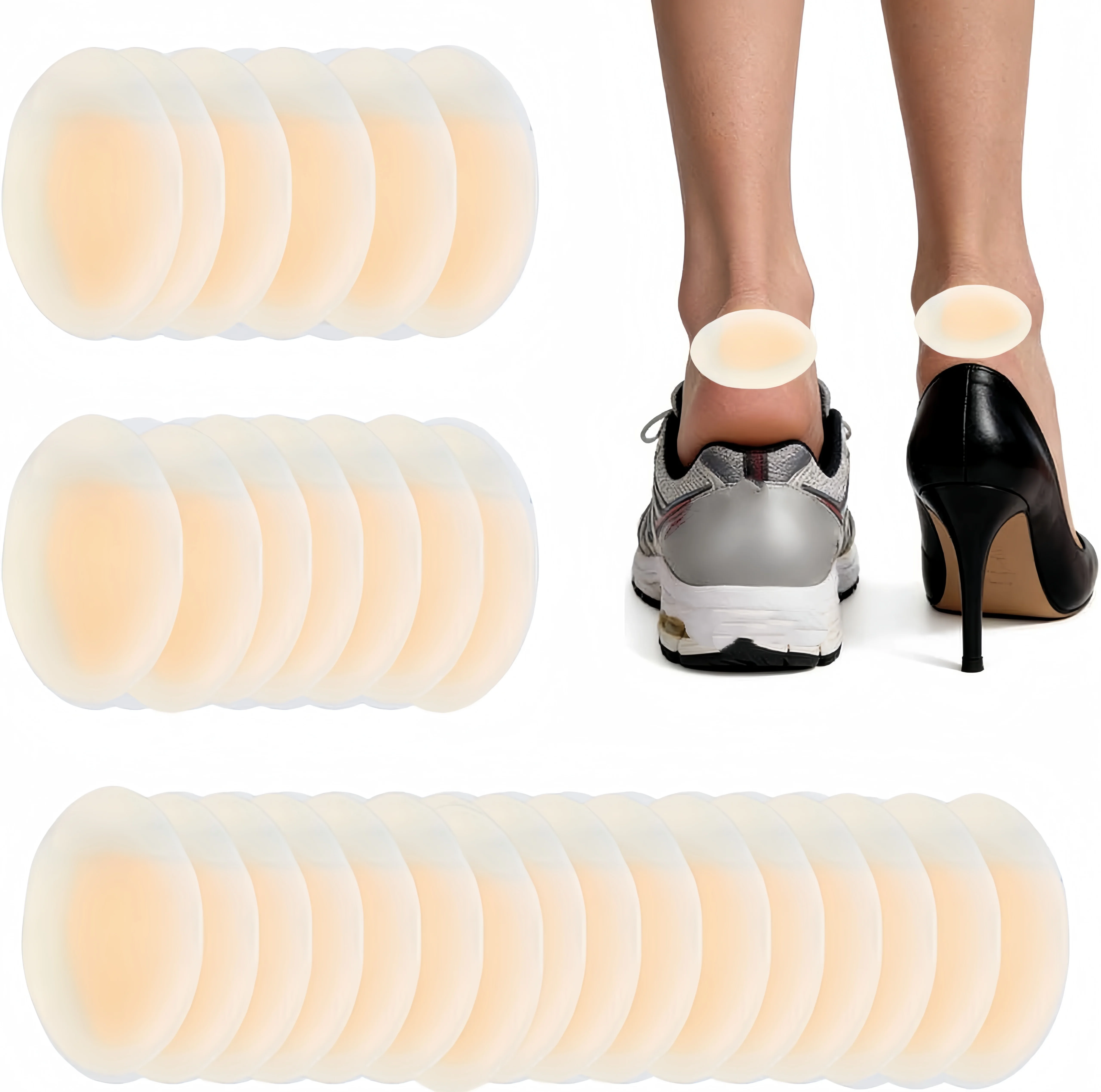 60pcs Transparent Gel Anti-Blister Pads, Heel Protectors, Forefoot Gel Cushions, Waterproof Foot Pads
