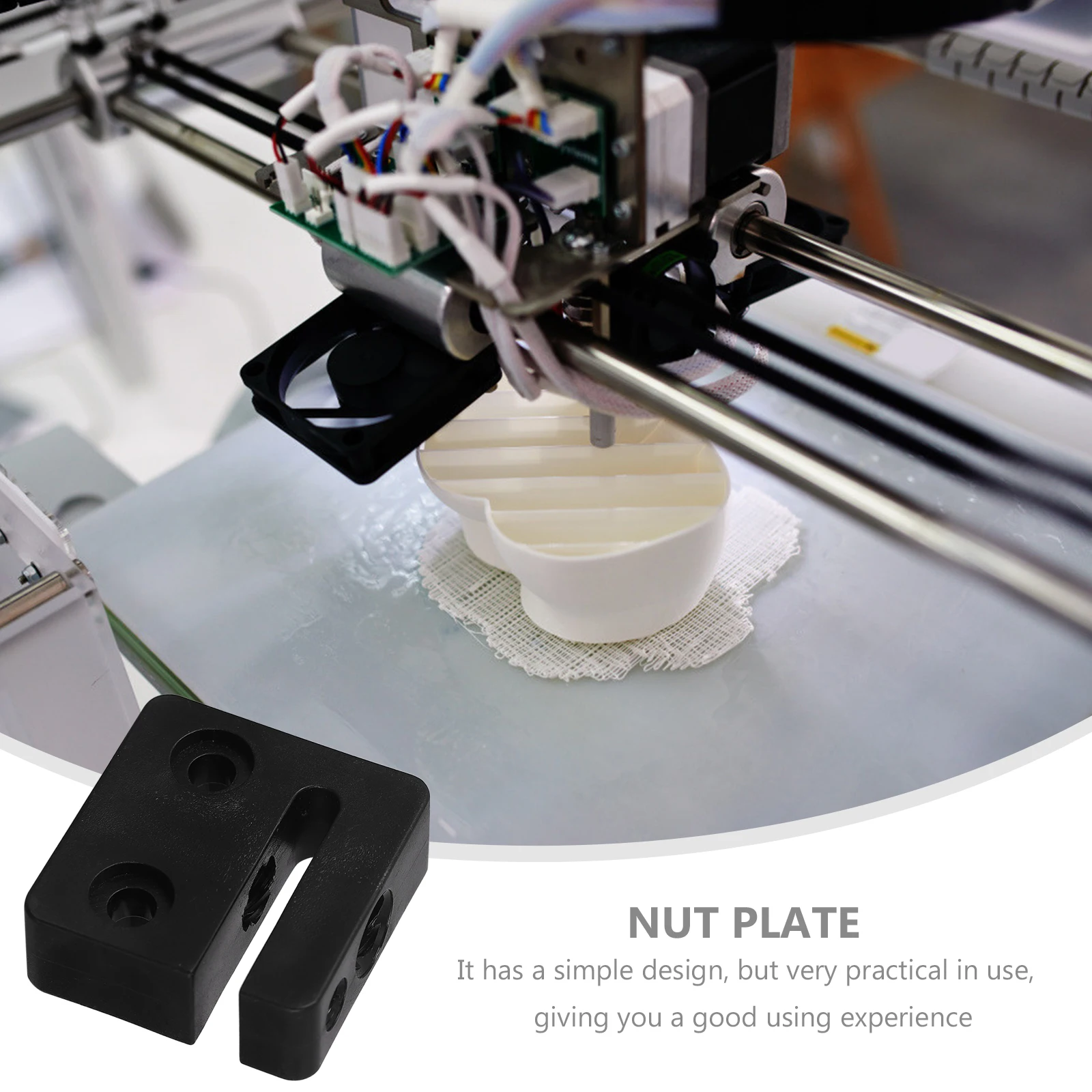 

2Pcs Screw Nut Block 3D Printer Accessories Plastic Anti backlash Base Plate Smooth Easy Install Nut Hardware
