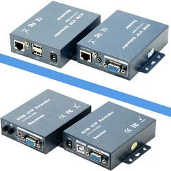 Super Quality 330ft VGA + Stereo Audio + USB Signal KVM Extender Over Cat5 Cat5e Cat6 RJ45 Cable No Delay Loss VGA Transmitter