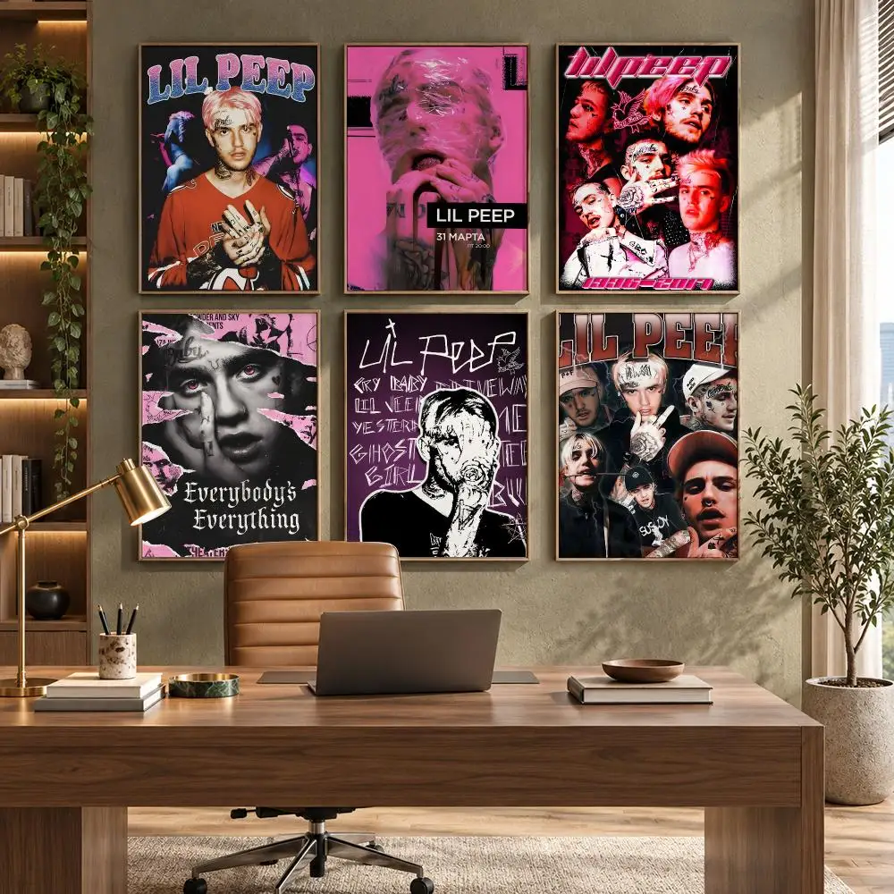 Singer L-Lil Peep DIAMONDS Poster High-Quality Waterproof Wall Decal for Study, Living Room & Garage, Great Gift for Fans