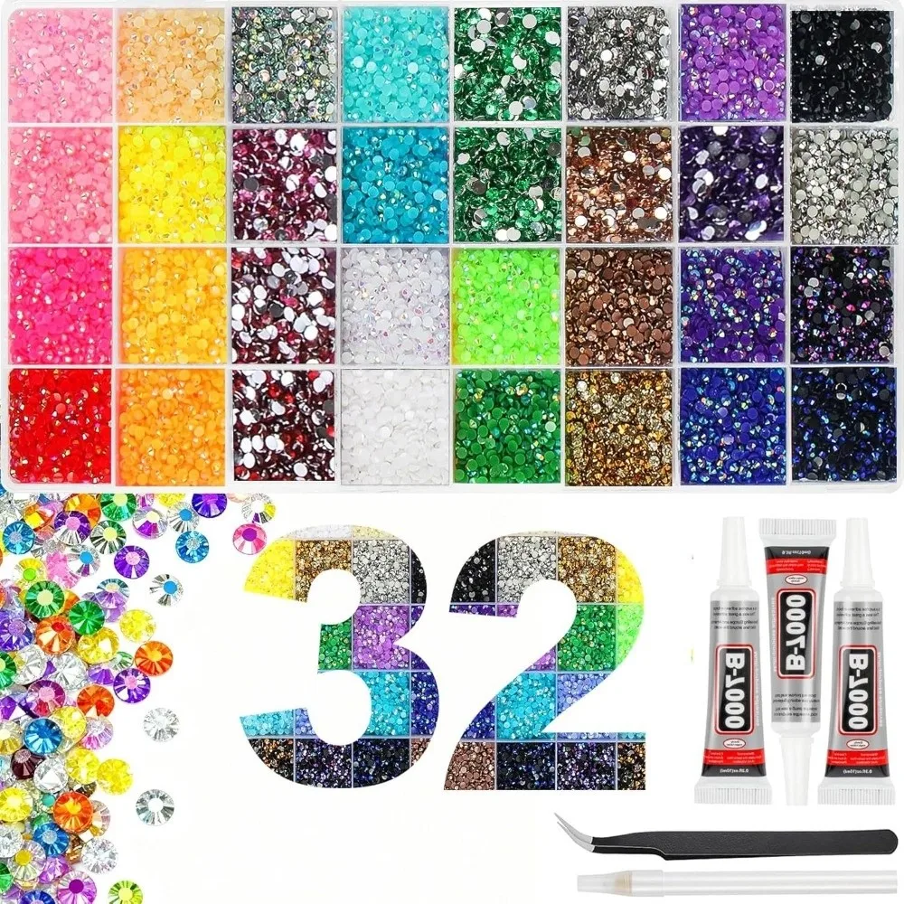 Mehrfarbiges Harz-Strass-Set DIY Dekoration Funkelnde Jelly-Strass Bastelbedarf DIY Strass-Set