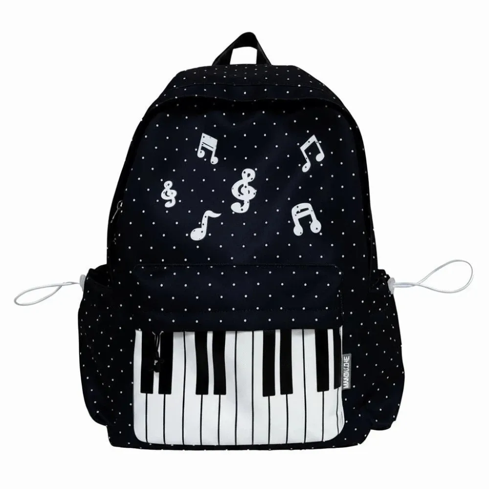Nylon Piano Backpack Multi Pocket Breathable Strap Music Note Bag Lightweight Design Large Capacity Keyboard Bookbag