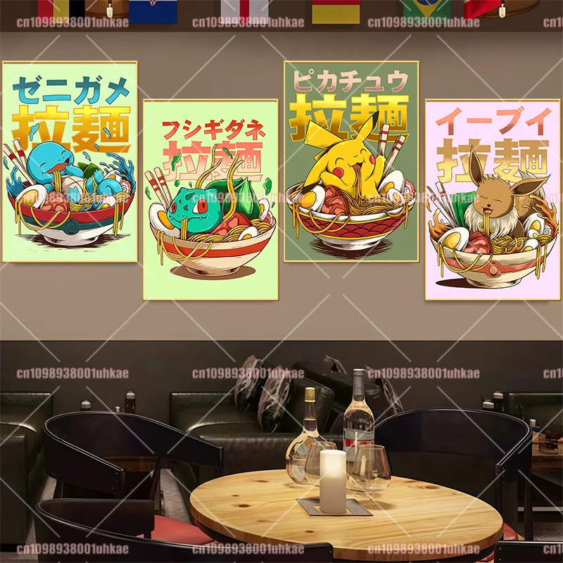 Anime Pokemon Charmander Gengar Squirtle Eevee Snorlax Charizard Bulbasaur Art Poster Unframed HD Canvas Painting Holiday Gift