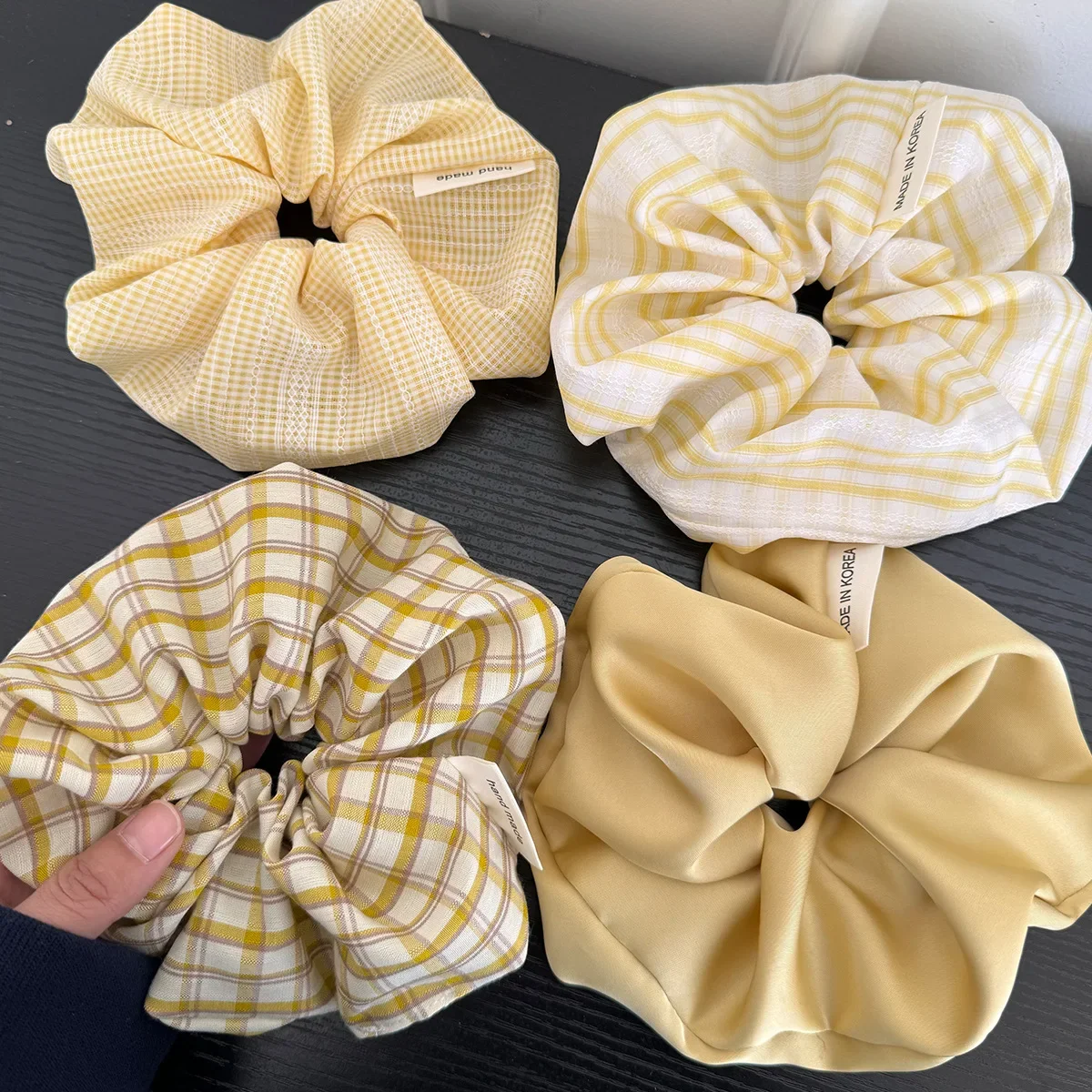 Grands accessoires capillaires pour femmes et filles : Nouveaux chouchous coréens, élastiques à cheveux, bandeaux élastiques en caoutchouc, populaires, tendance et mignons
