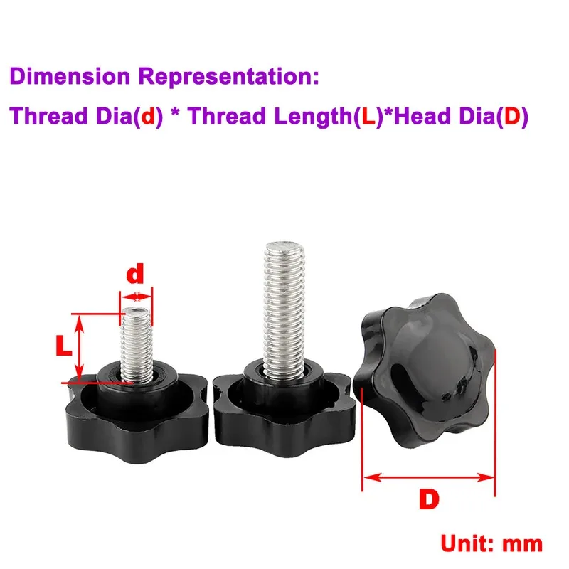 

Star Shape Hand Screw 304 Stainless Steel With Plastic Handle For Easy Adjustment M4 to M6