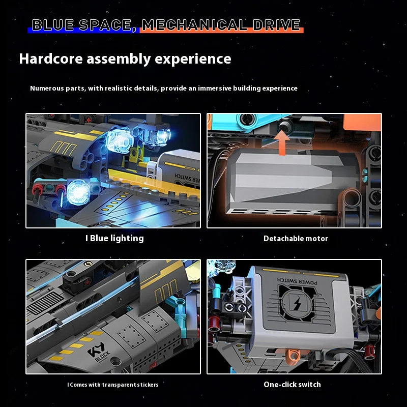 Juego de bloques de construcción de estación espacial, tamaño grande con módulos de iluminación y potencia, modelo aeroespacial altamente detallado para adultos y adolescentes