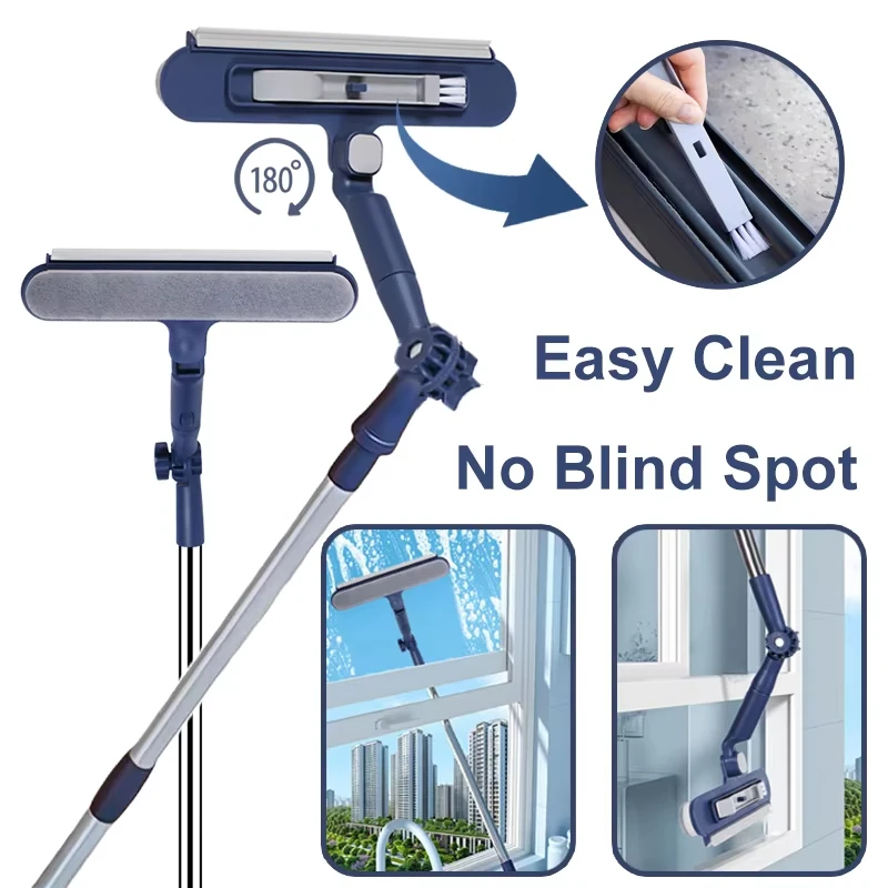 Double Sided Window Cleaner High Rise Glass Cleaning Tool Streak Free Wiper for Outdoor Home Windows