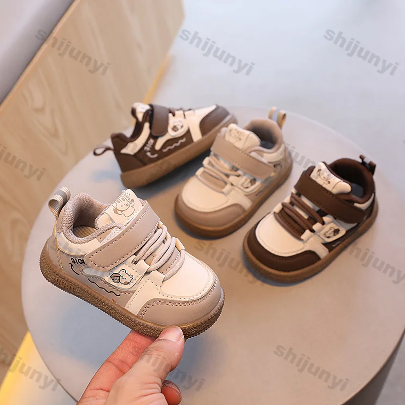 

Baby Sneakers Toddlers Fashion Sports Shoes Boys Girls Autumn New Leather Soft Soled Shoes Breathable Kids Flats Casual Shoes