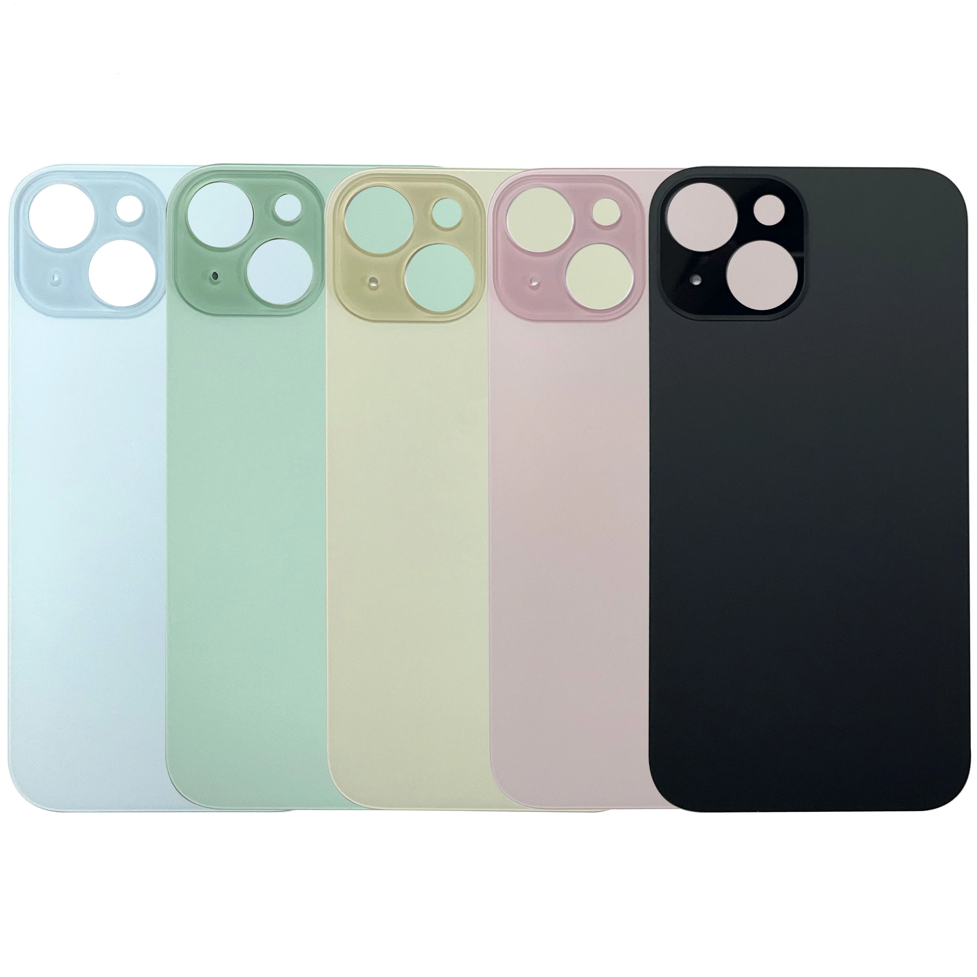 Back Glass+3M glue For IPhone 15-15Plus Back Cover Glass Fast Replacement Housing Battery Cover Big Hole Rear Glass