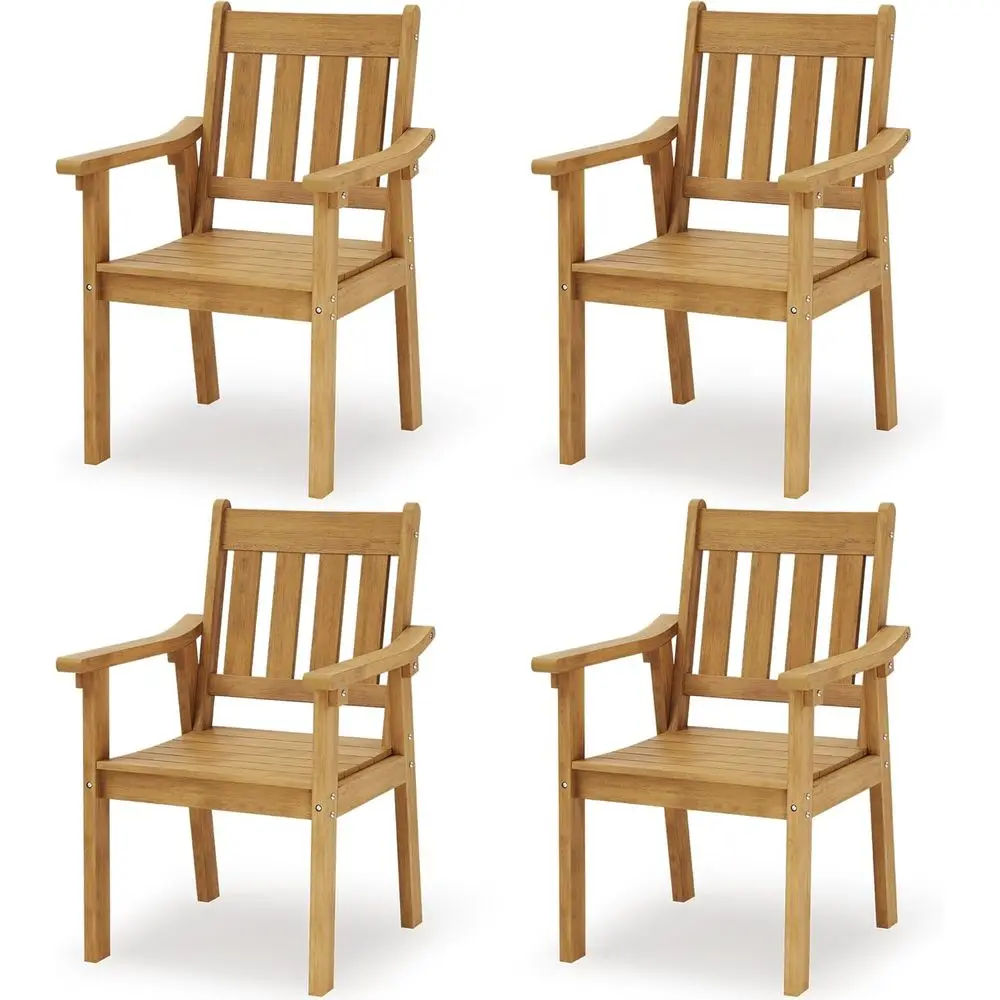 

Patio Dining Chairs Set o 4: All Weather Outdoor Dining Chairs with Wide Curved Seat and Backrest - Outdoor urniture Plastic or