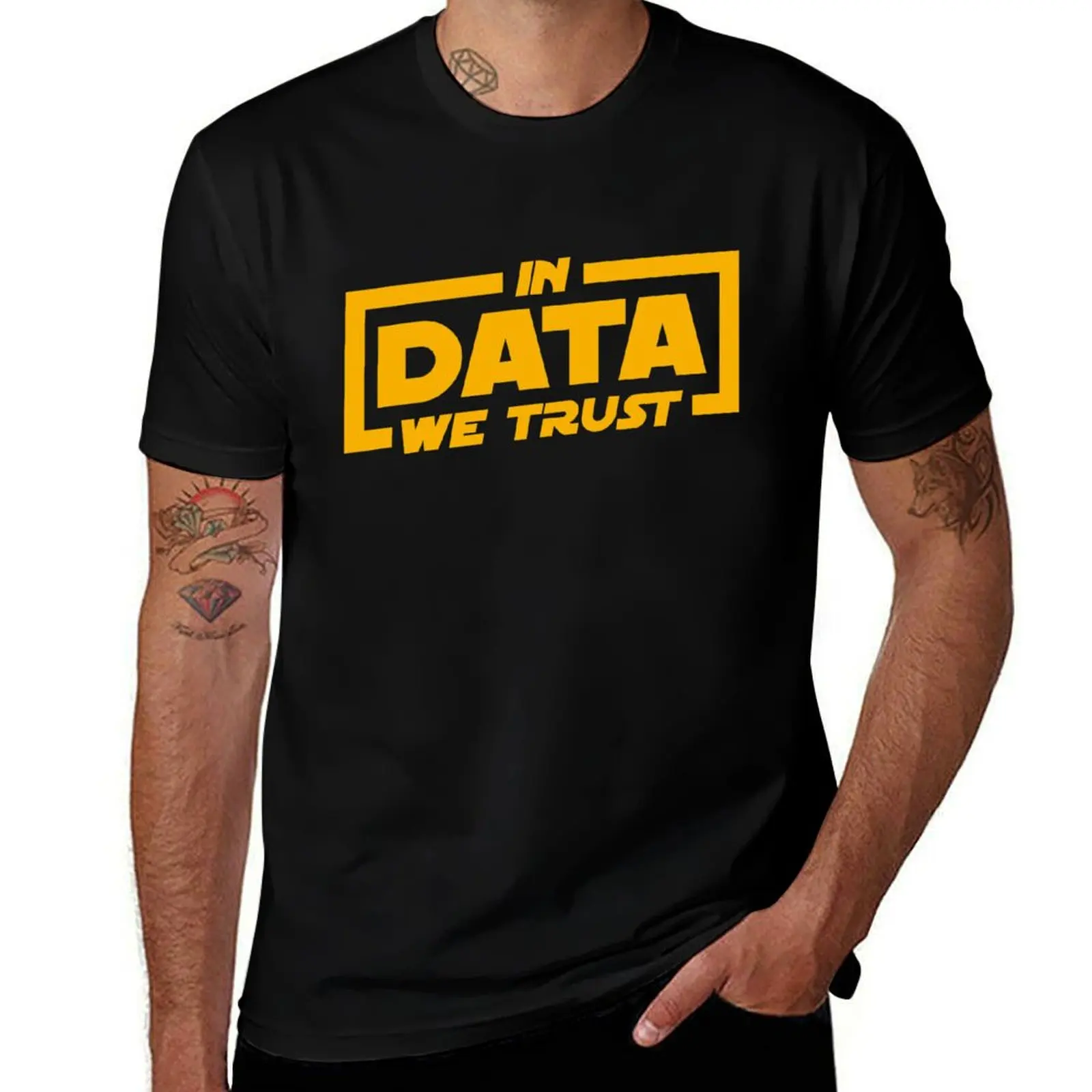 In Data We Trust - Data Scientist Gift T-Shirt Simple Line Art Print Tee