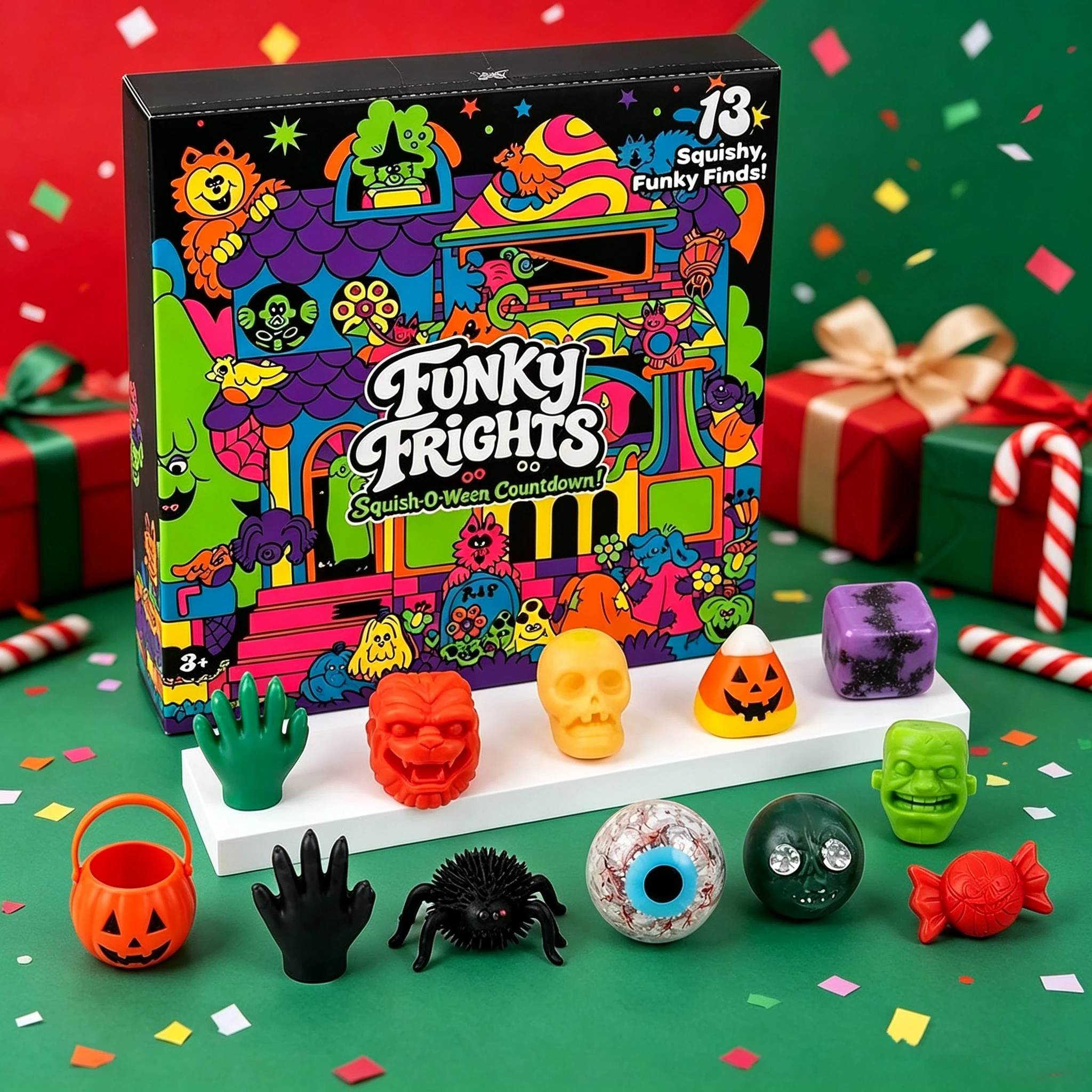 2026 Adventskalender 13/24 Tage Gruselige Squishy Slow-Rise Stressabbau Countdown Geschenkbox Party Überraschung Adventsboxen Weihnachtsdekoration – Detail 1