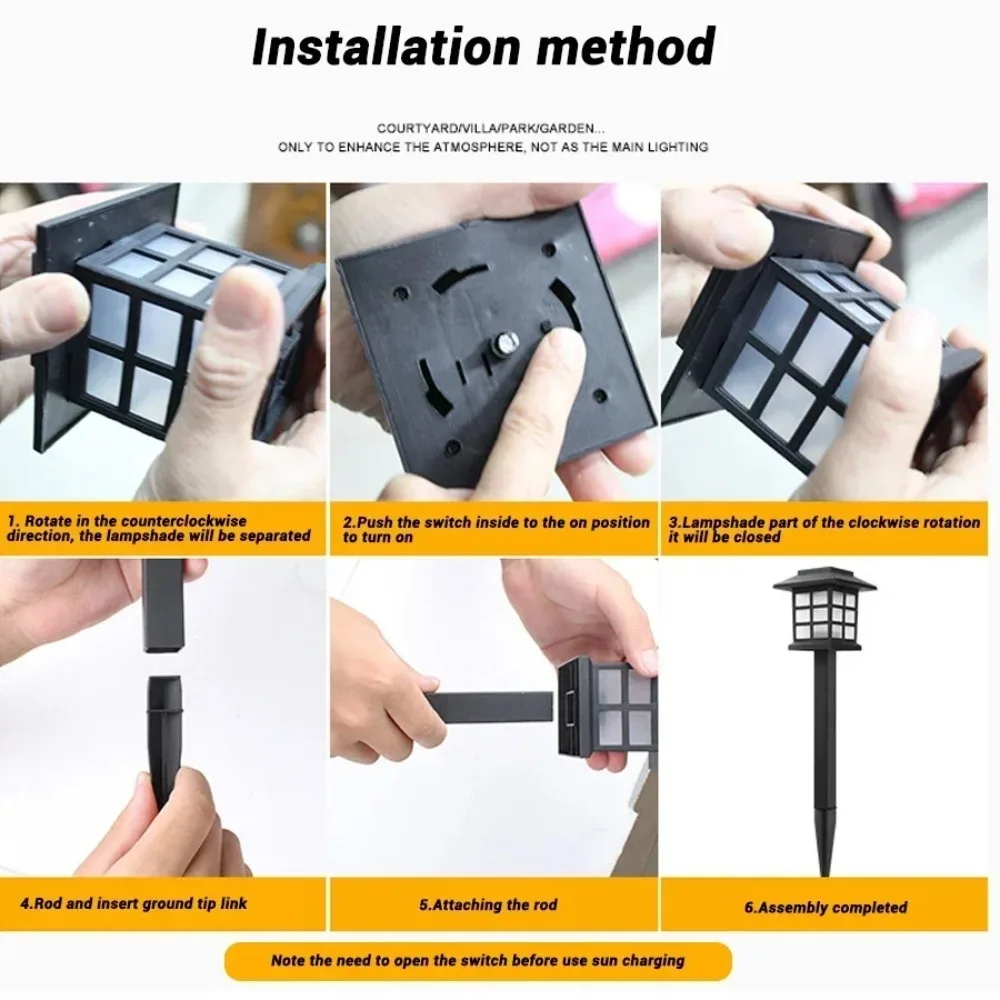 4 Pack Solar Pathway Light Outdoor Solar Lamp Waterproof Landscape Lighting for Garden Yard Patio Walkway Driveway Camping Decor