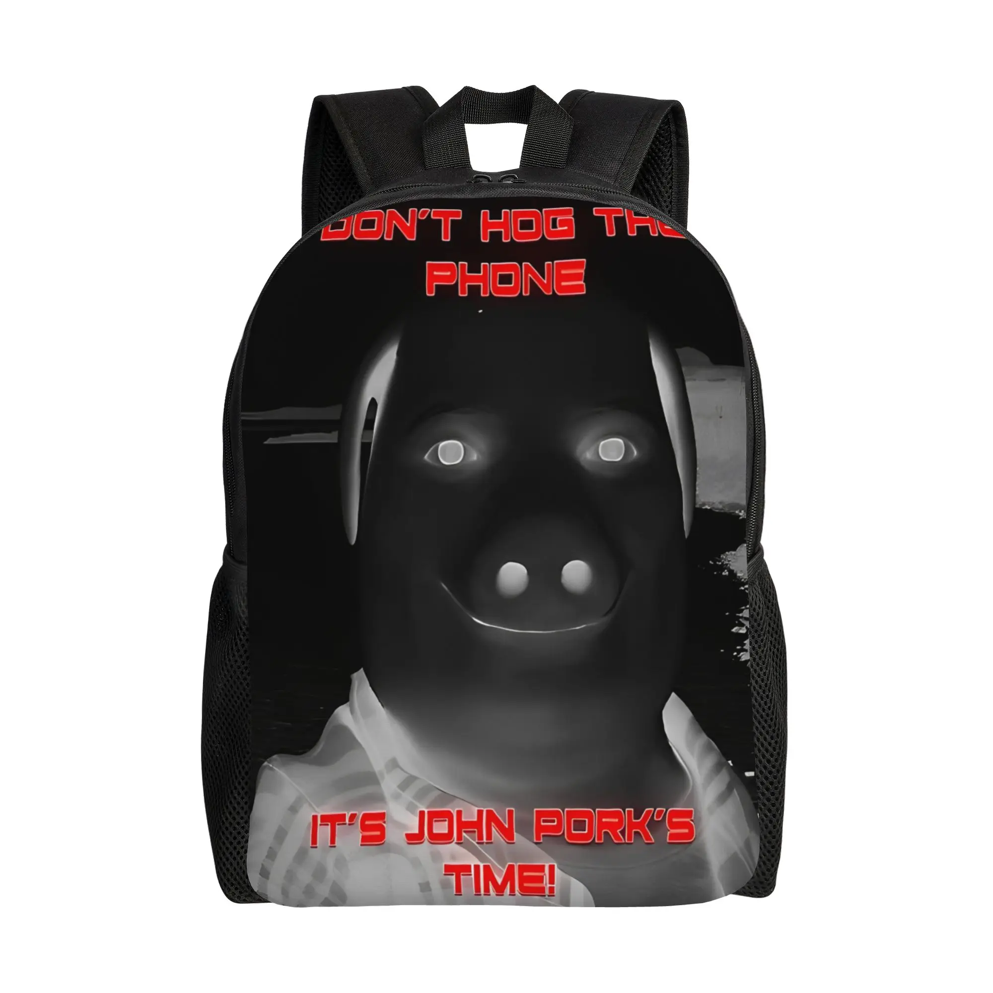 John Pork Is Calling Answer Call Phone Pig Backpack  Aesthetic Backpacks Youth Trekking Print School Bags Colorful Rucksack