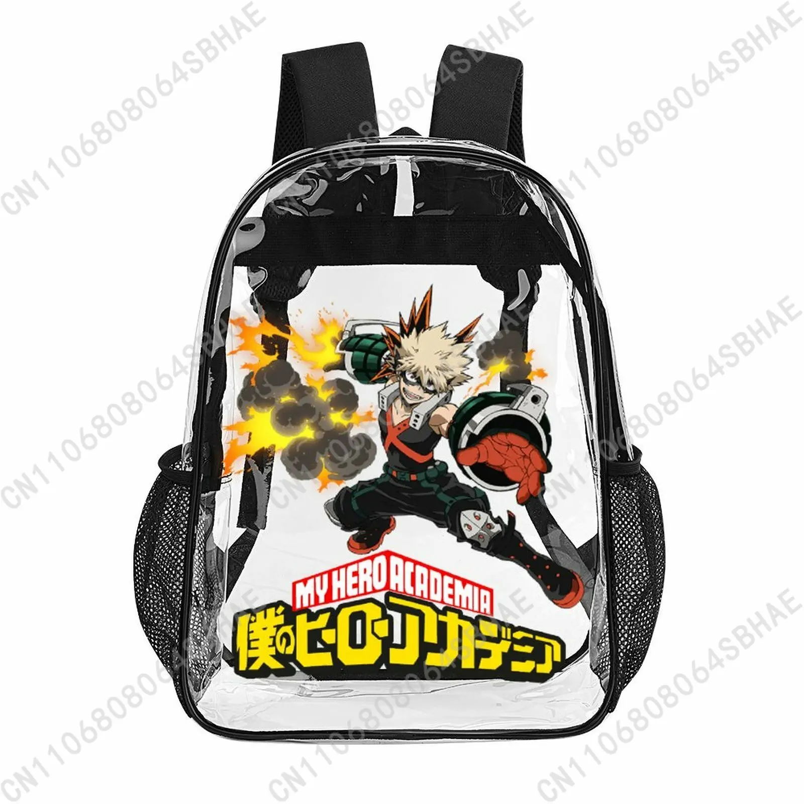 

Модный 17-дюймовый рюкзак My Hero Academia Bakugo Katsuki для подростков, персонализированная прозрачная школьная сумка из ПВХ, крутой подарок для девочек и мальчиков