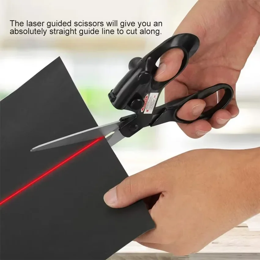 Professional Laser Guided Scissors DIY Positioning Fabric Sewing Cut for Home Crafts Wrapping Gifts Straight Fast Scissor Shear