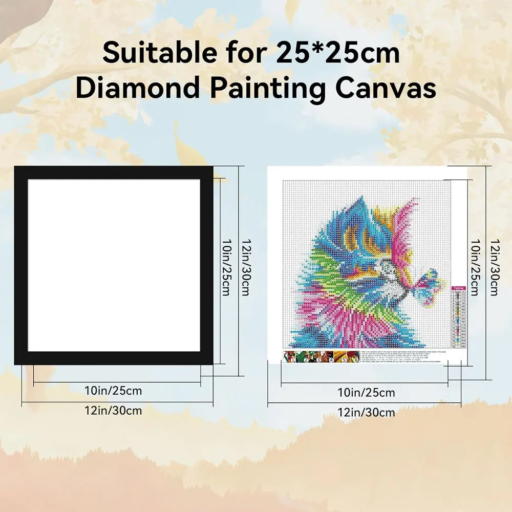 2-Piece Magnetic Diamond Picture Frame, 12x12 Inches, Self-Adhesive, Suitable for Home and Office Photo Displays.