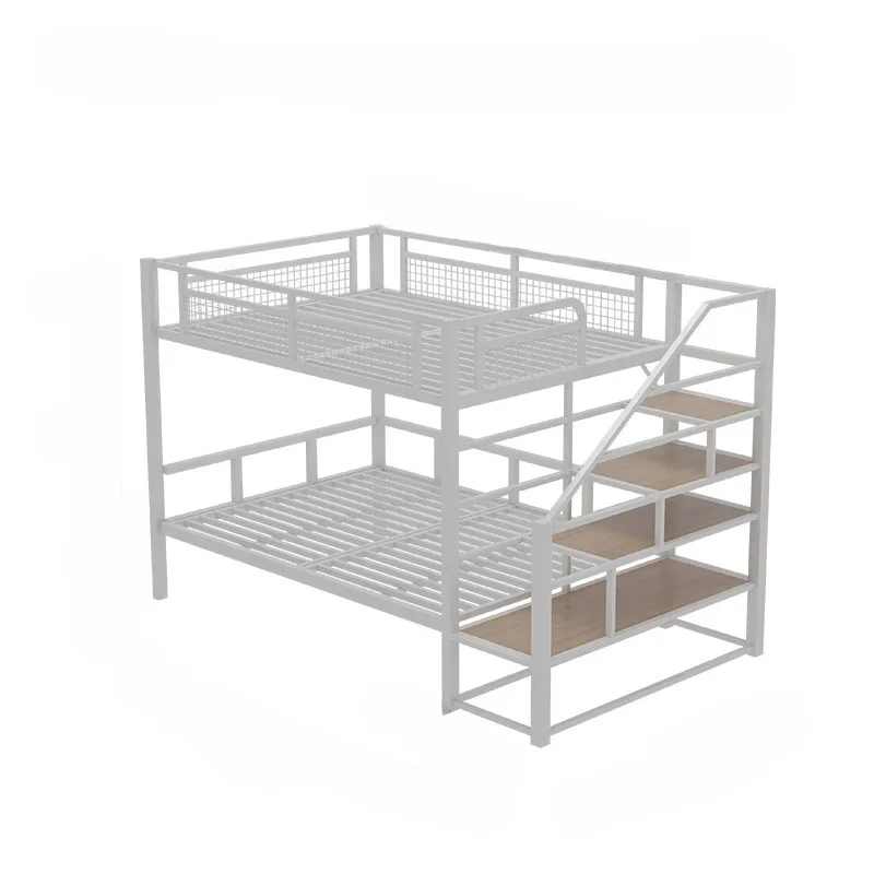 Get on the bed and get off the table. Multifunctional wrought iron elevated bed. Small apartment loft saves space. bunk bed.