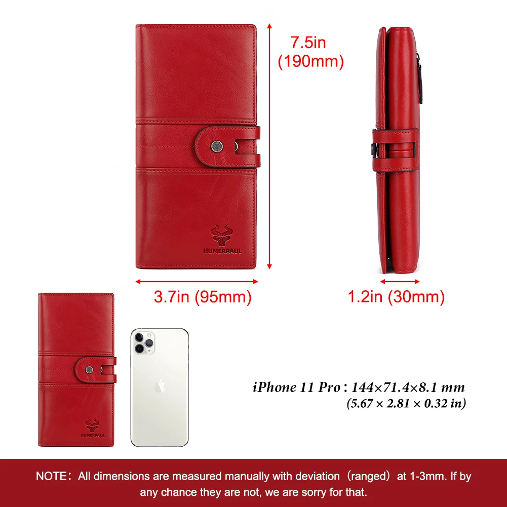 نقش جلد طبيعي المرأة محفظة طويلة مع حقيبة الهاتف سستة عملة جيب محفظة فاخرة مخلب محافظ للسيدات Portfel