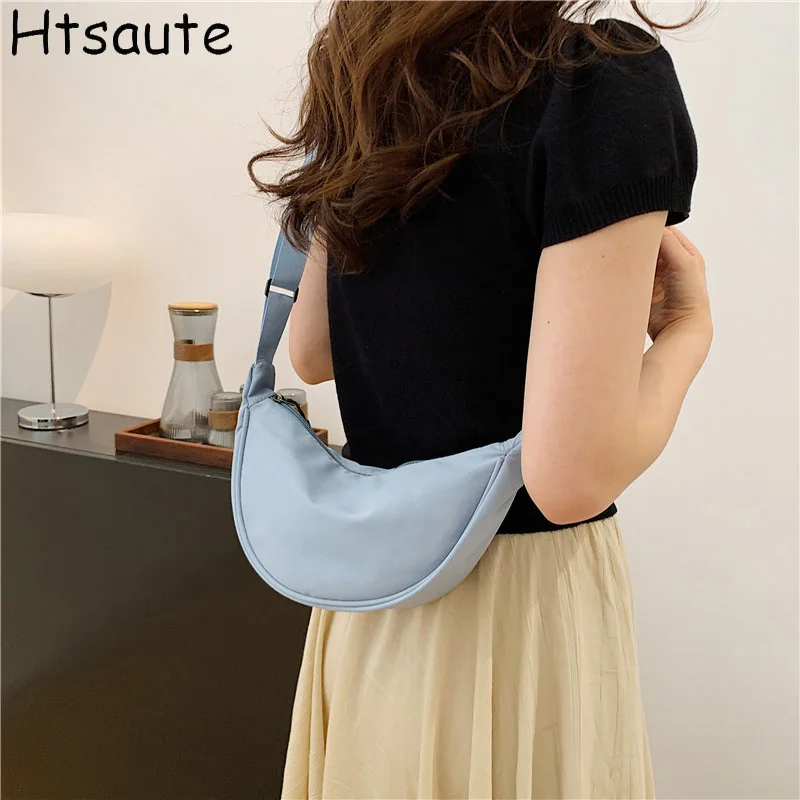 

Mini Handbag Nylon Solid Crossbody Bags for Men Women Adjustable Long Strap Chest Bag Zipper Fanny Pack for Travel Workout