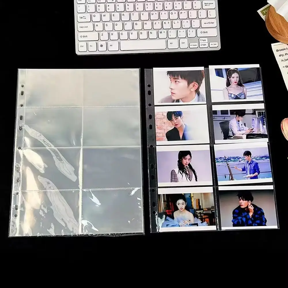 Binder Refill Clear Photo Album Pages 11-Hole Multi-Pockets Card Pages A4 Inner Page Photocards Sleeves Binder Pages