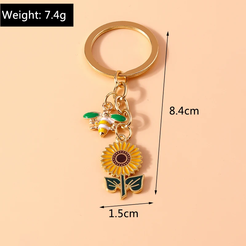 Niedliche Emaille Elefant Katze Schlüssel bund Frauen Mädchen Tier Schlüssel ring Anhänger für Auto Schlüssel halter Handtasche Charms DIY Schmuck Geschenk – Detail 14