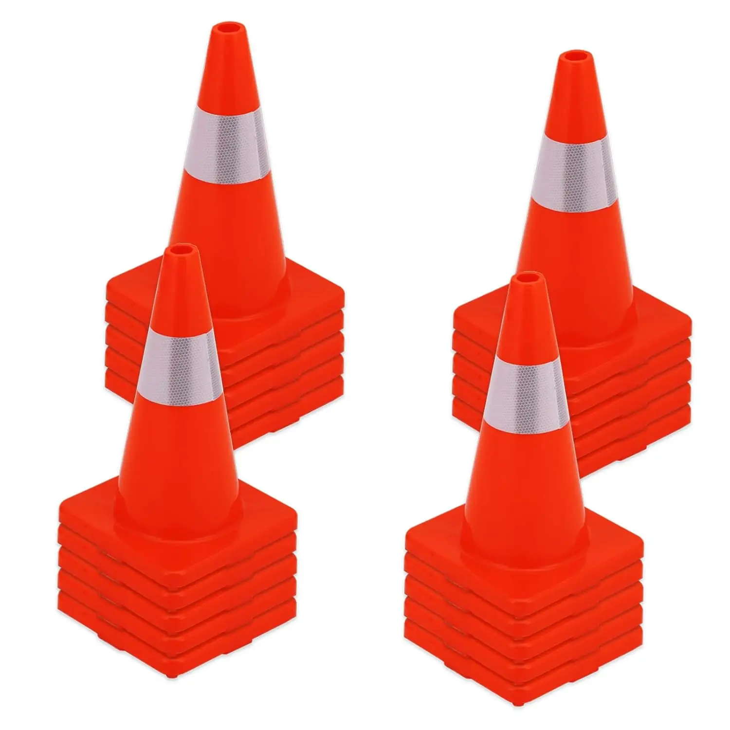 

Traffic Safety Cones 18 inch 20 Pack, Traffic Cones with Reflective Collars PVC Orange Construction Cones, Road Safety Parking